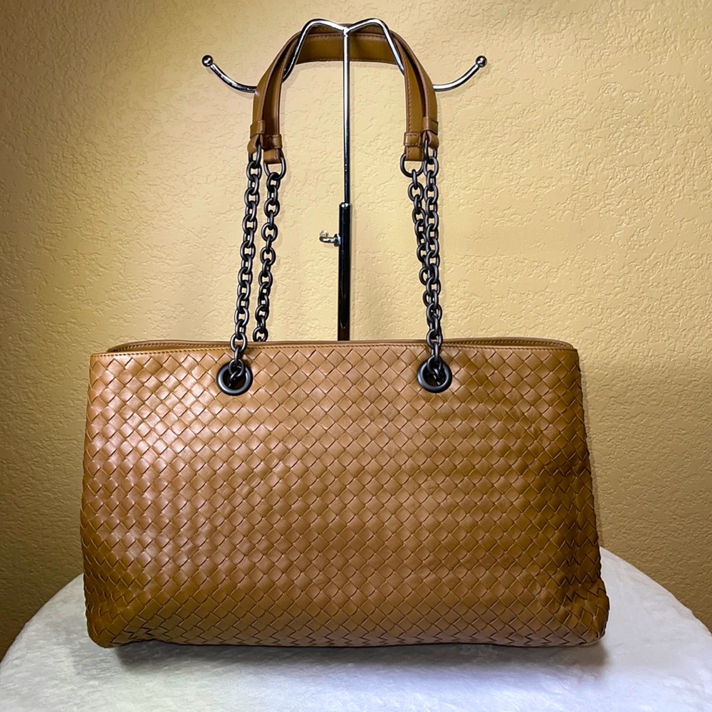 Bottega Veneta tan Napa tote